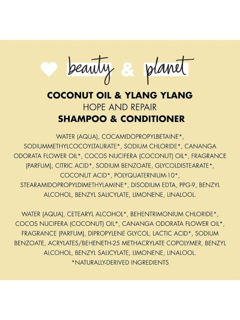 Coconut Oil & Ylang Repair Shampoo & Conditioner Set for Dry, Damaged Hair